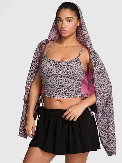 Pink Relay™ Side-ruched Cropped Bra Tank In Brown
