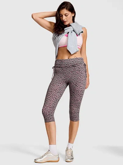 Pink Relay™ Side-ruched Foldover Capri Legging In Brown