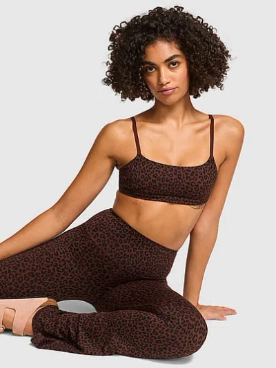 Pink Relay Square-neck Sports Bra In Animal Print