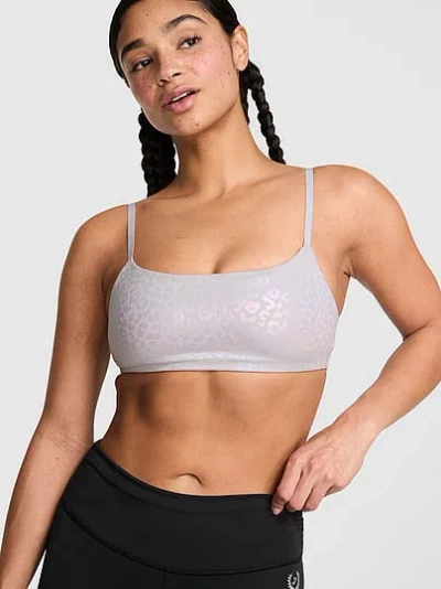 Pink Relay™ Square-neck Sports Bra In Gray