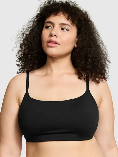 Pink Relay Square-neck Sports Bra In Black