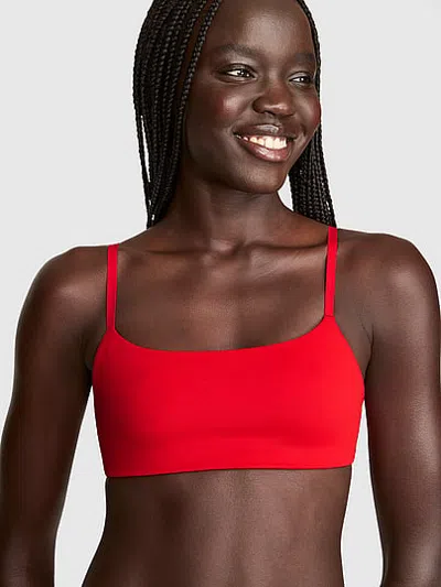 Pink Relay™ Square-neck Sports Bra In Red