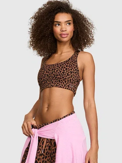 Pink Relay™ Twist-back Bra In Animal Print
