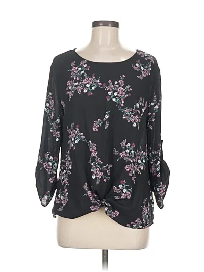 Pre-owned Pink Republic 3/4 Sleeve Blouse In Black