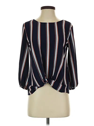 Pre-owned Pink Republic 3/4 Sleeve Blouse In Blue