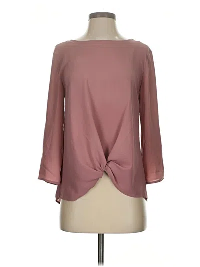 Pre-owned Pink Republic 3/4 Sleeve Blouse In Burgundy