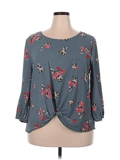Pre-owned Pink Republic 3/4 Sleeve Blouse In Gray