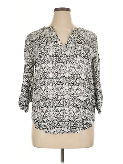 Pre-owned Pink Republic 3/4 Sleeve Blouse In Gray