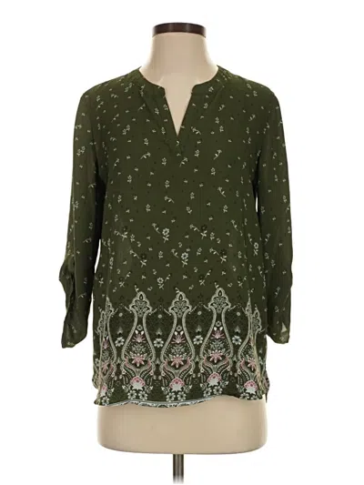 Pre-owned Pink Republic 3/4 Sleeve Blouse In Green