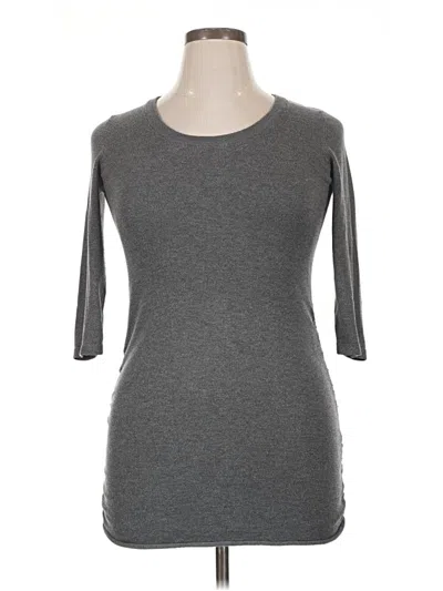 Pre-owned Pink Republic 3/4 Sleeve Top Gray Boatneck Tops