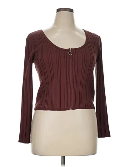 Pre-owned Pink Republic 3/4 Sleeve T-shirt In Burgundy