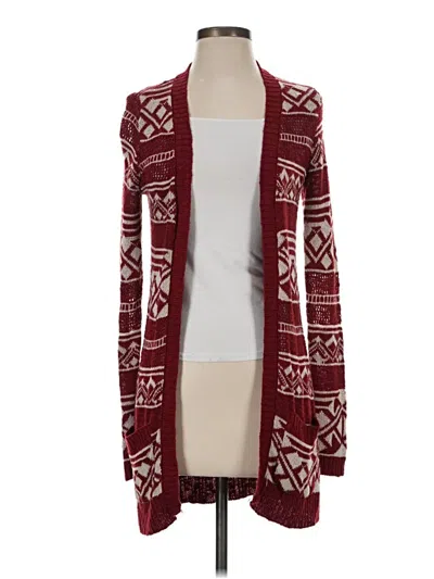 Pre-owned Pink Republic Cardigan Sweater In Burgundy