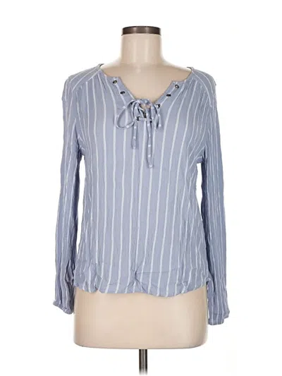 Pre-owned Pink Republic Long Sleeve Blouse In Blue