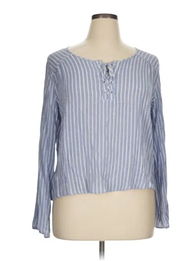 Pre-owned Pink Republic Long Sleeve Blouse In Blue