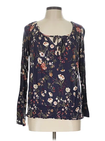Pre-owned Pink Republic Long Sleeve Blouse In Blue