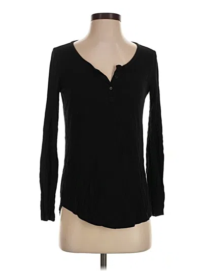 Pre-owned Pink Republic Long Sleeve Henley Shirt In Black