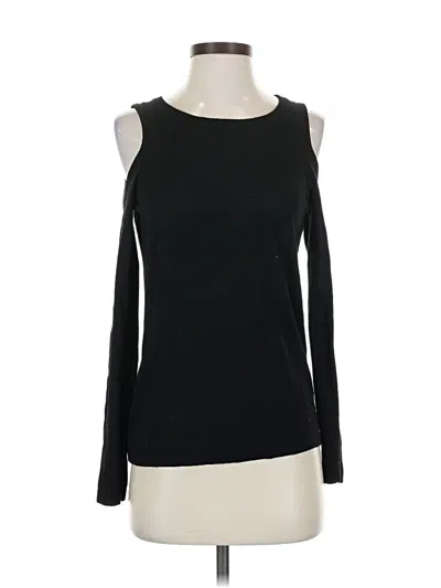 Pre-owned Pink Republic Long Sleeve Top Black Cold Shoulder Neckline Tops