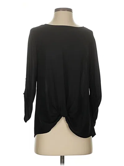 Pre-owned Pink Republic Long Sleeve Top Black Keyhole Neckline Tops