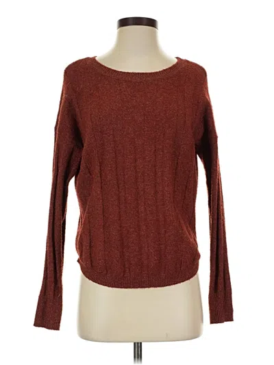 Pre-owned Pink Republic Long Sleeve Top Burgundy Boatneck Tops