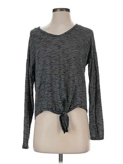 Pre-owned Pink Republic Long Sleeve Top Gray Keyhole Neckline Tops