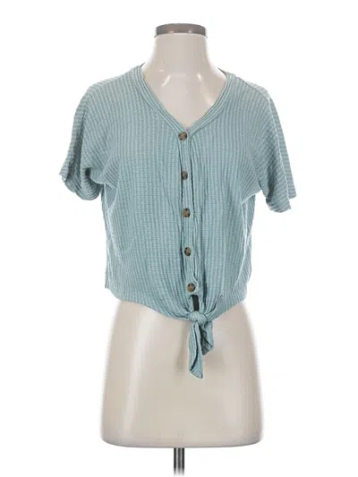 Pre-owned Pink Republic Short Sleeve Blouse In Blue