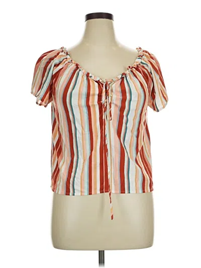Pre-owned Pink Republic Short Sleeve Blouse In Orange