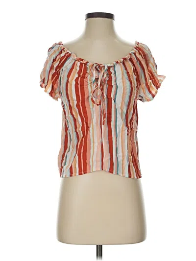 Pre-owned Pink Republic Short Sleeve Blouse In Orange