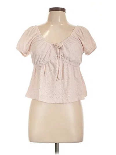 Pre-owned Pink Republic Short Sleeve Blouse In Pink