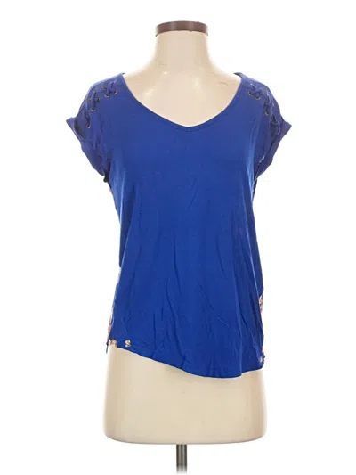 Pre-owned Pink Republic Short Sleeve Top Blue Scoop Neck Tops