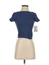 Pink Republic Short Sleeve Top Blue Sweetheart Neckline Tops In Blue