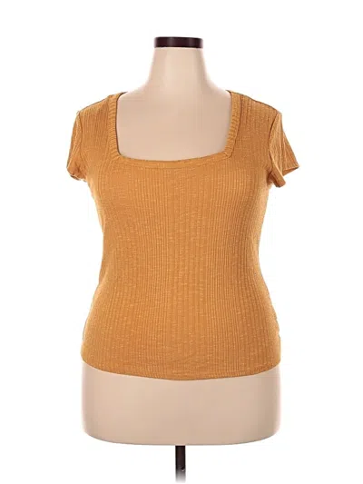 Pre-owned Pink Republic Short Sleeve Top Gold Scoop Neck Tops