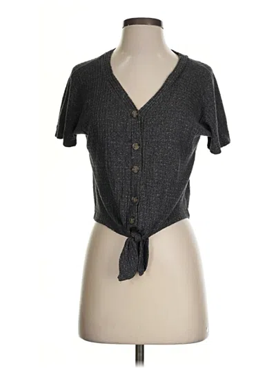 Pre-owned Pink Republic Short Sleeve Top Gray Sweetheart Neckline Tops