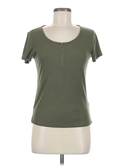 Pre-owned Pink Republic Short Sleeve Top Green Scoop Neck Tops