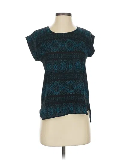 Pre-owned Pink Republic Short Sleeve Top Teal Boatneck Tops In Blue