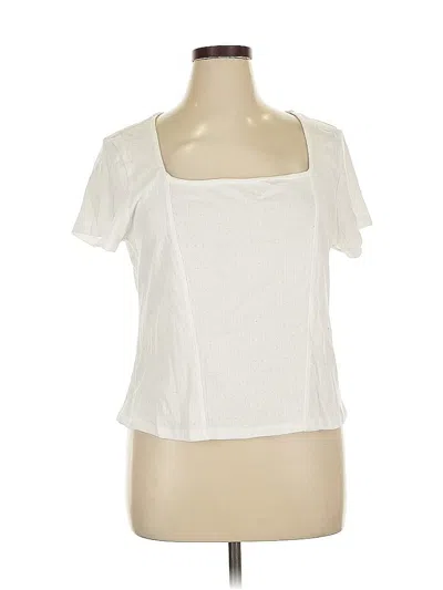 Pre-owned Pink Republic Short Sleeve Top White Square Neckline Tops