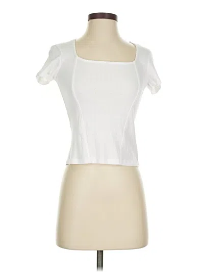 Pre-owned Pink Republic Short Sleeve Top White Sweetheart Neckline Tops