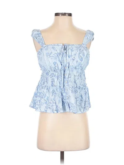 Pre-owned Pink Republic Tank Top Blue Strapless Neckline Tops