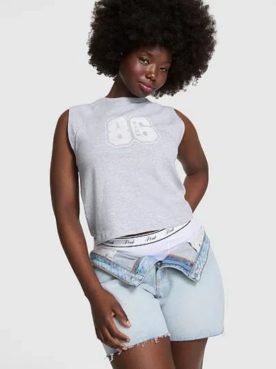 Pink Retro Cotton Muscle Tank Top In Multi