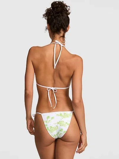Pink Reversible Side-tie Cheeky Bikini Bottom In White