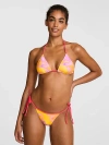 Pink Reversible Triangle String Bikini Top In Multi