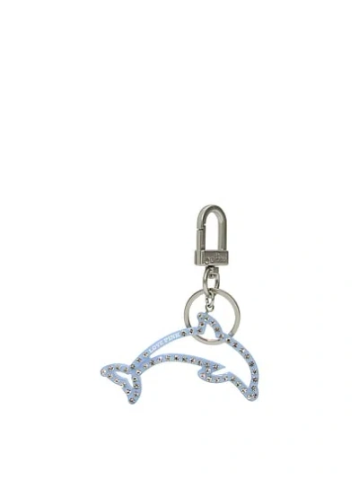 Pink Rhinestone Dolphin Keychain Charm In Purple