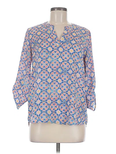 Pre-owned Pink Rose 3/4 Sleeve Blouse In Blue