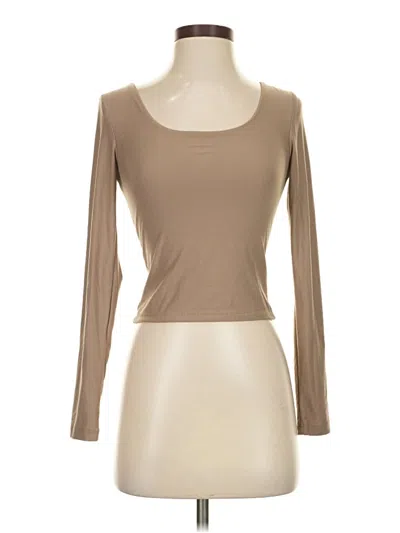 Pre-owned Pink Rose 3/4 Sleeve T-shirt In Tan