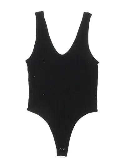 Pre-owned Pink Rose Bodysuit In Black