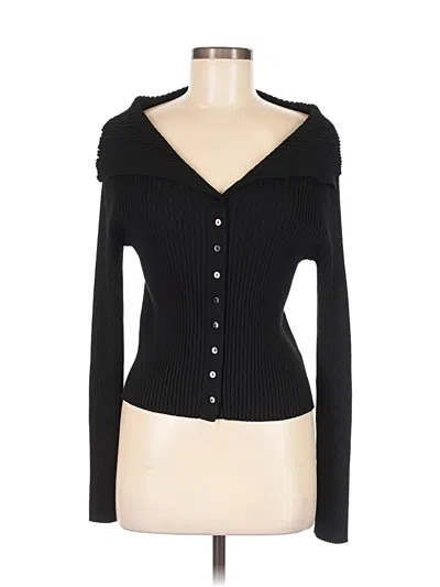 Pre-owned Pink Rose Cardigan Sweater In Black