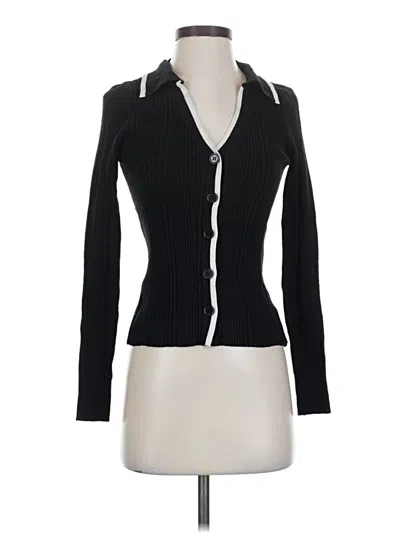 Pre-owned Pink Rose Cardigan Sweater In Black