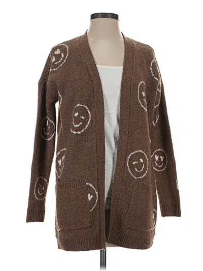 Pre-owned Pink Rose Cardigan Sweater In Brown