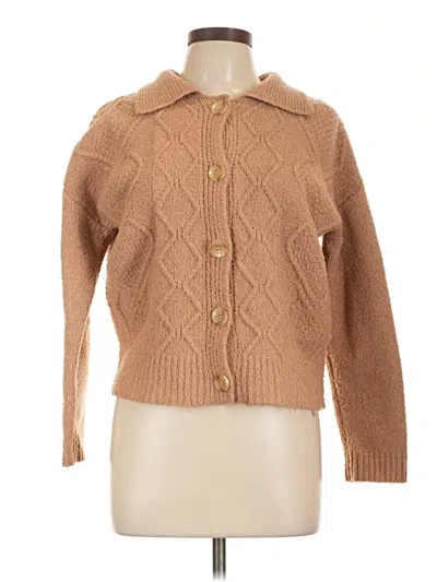 Pre-owned Pink Rose Cardigan Sweater In Brown
