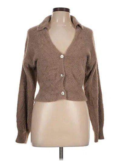 Pre-owned Pink Rose Cardigan Sweater In Brown