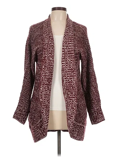 Pre-owned Pink Rose Cardigan Sweater In Burgundy
